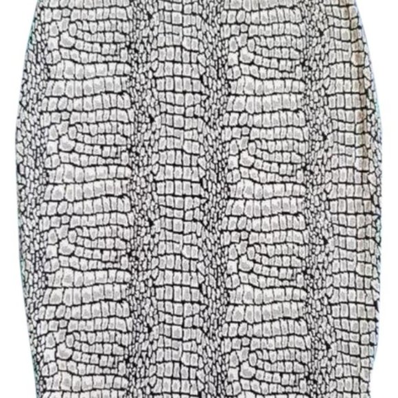 Black and white scale stretch pencil skirt - Picture 2 of 4